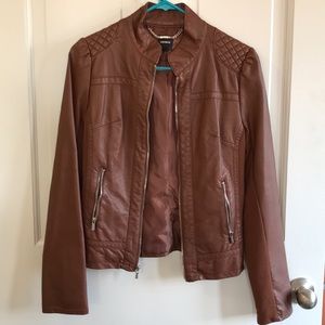Express women’s brown leather jacket